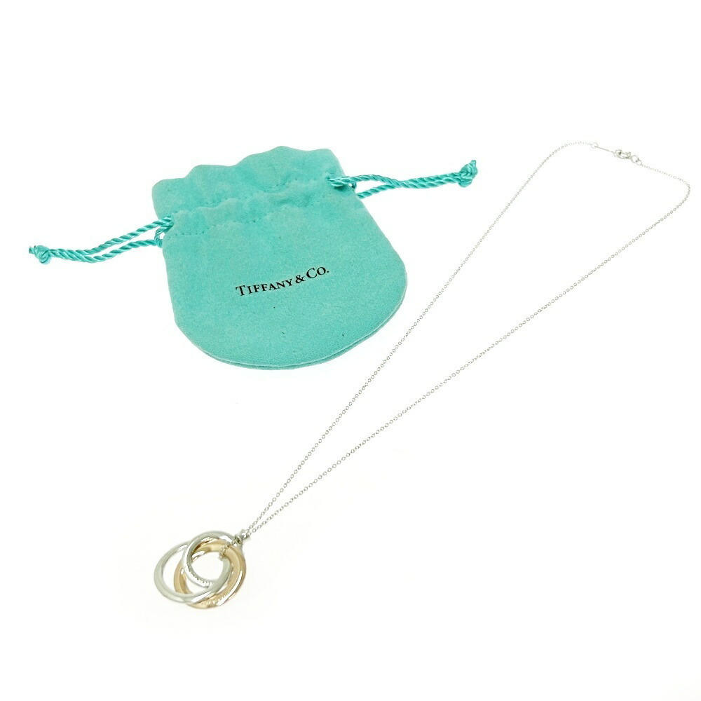 TIFFANY Co Silver Interlocking Circle Necklace bag - image 7